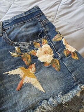 American Eagle Denim Shorts with Embroidery | SZ 4